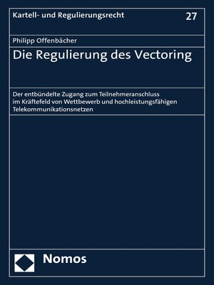 cover image of Die Regulierung des Vectoring
